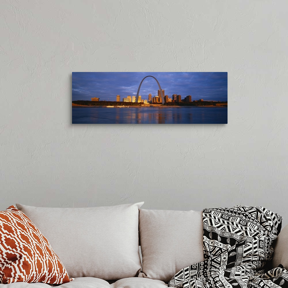 A bohemian room featuring Buildings At The Waterfront, Mississippi River, St. Louis, Missouri