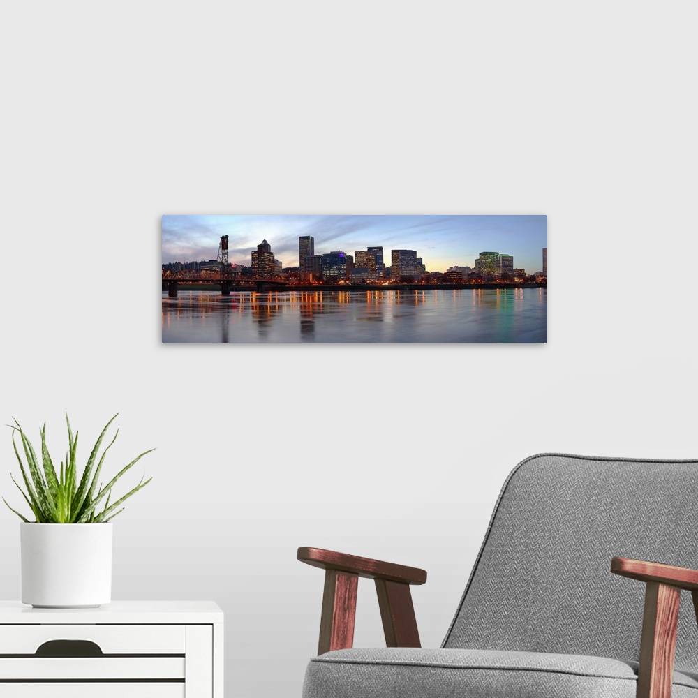 A modern room featuring Buildings at the waterfront, Portland, Multnomah County, Oregon