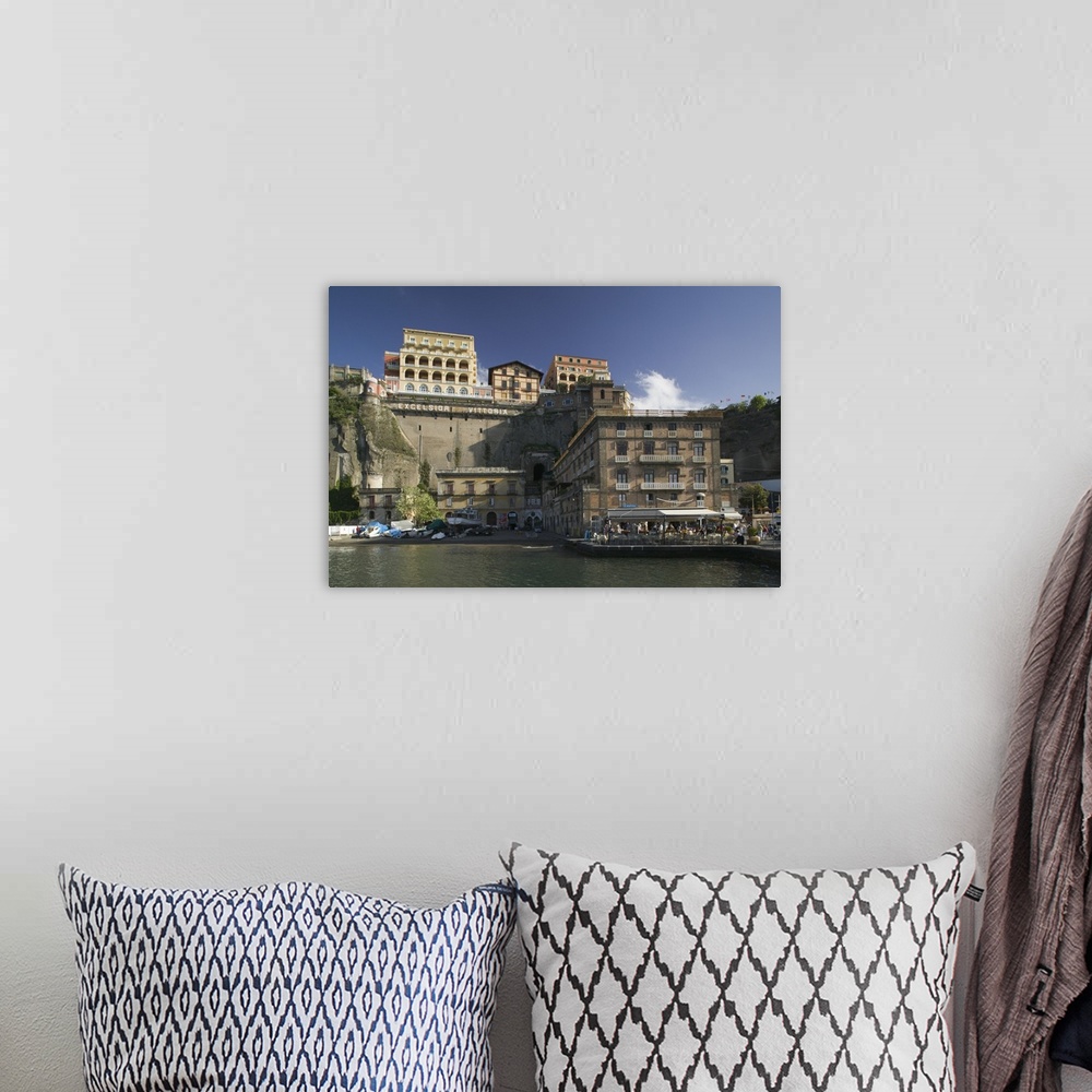 A bohemian room featuring Buildings at the waterfront, Sorrento, Naples, Campania, Italy