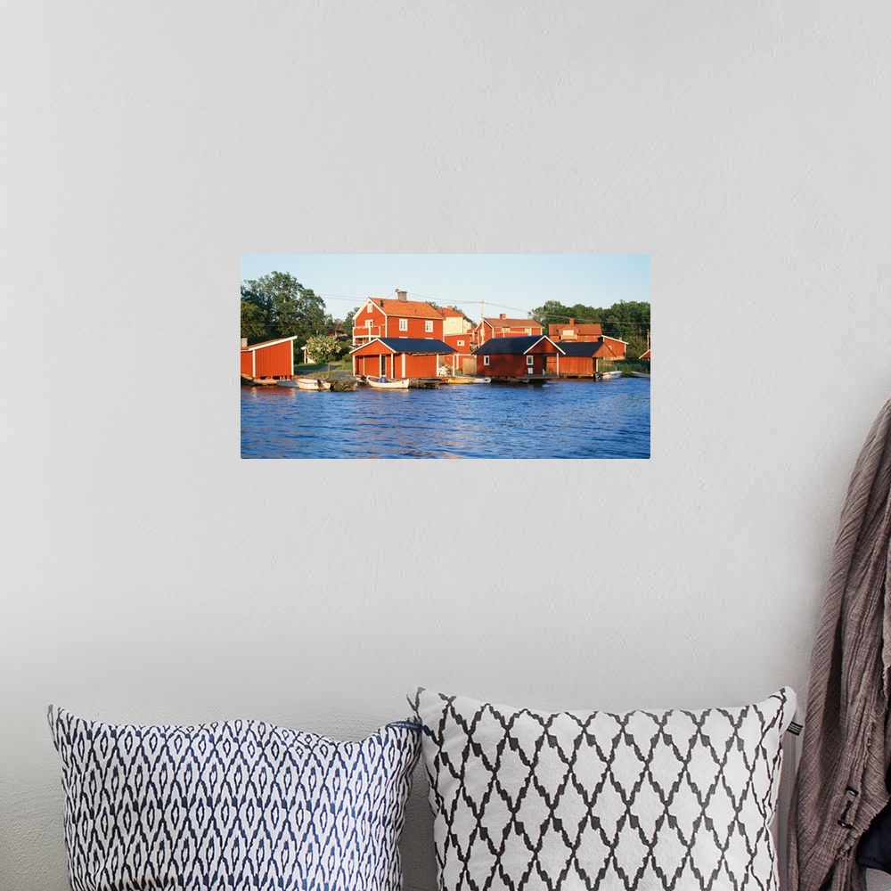 A bohemian room featuring Buildings at the waterfront, Sweden