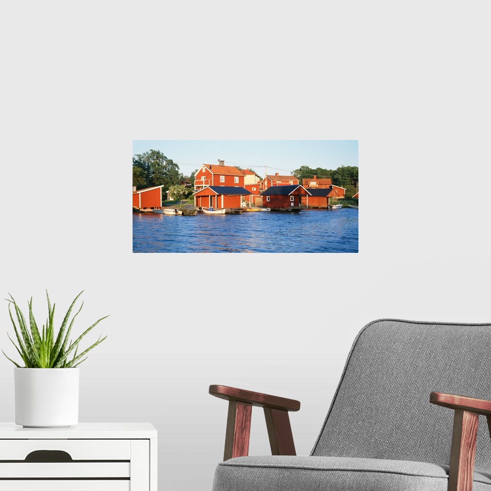 A modern room featuring Buildings at the waterfront, Sweden