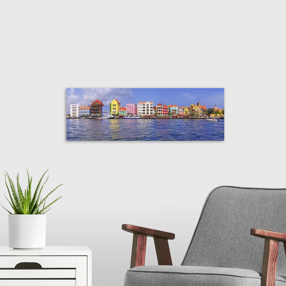 A modern room featuring Buildings at the waterfront, Willemstad, Curacao, Netherlands Antilles