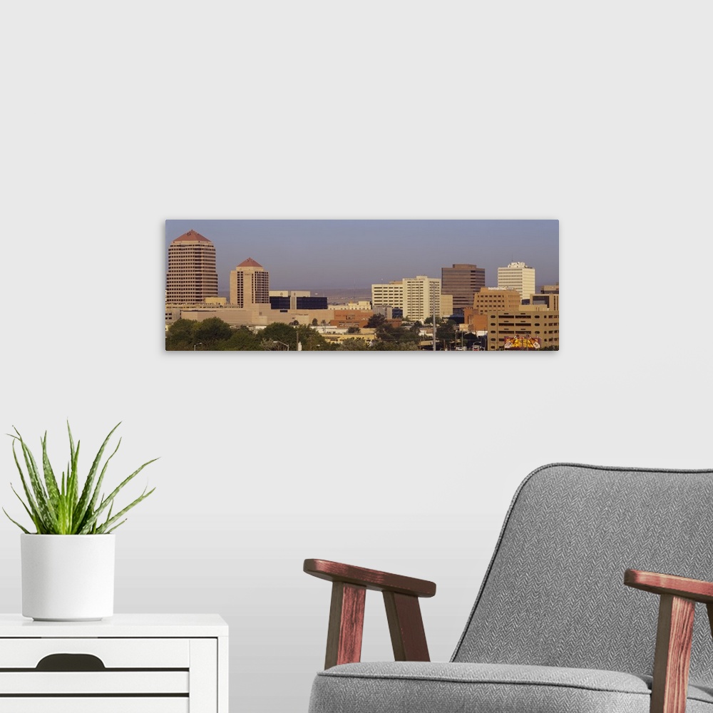 A modern room featuring Buildings in a city, Albuquerque, New Mexico