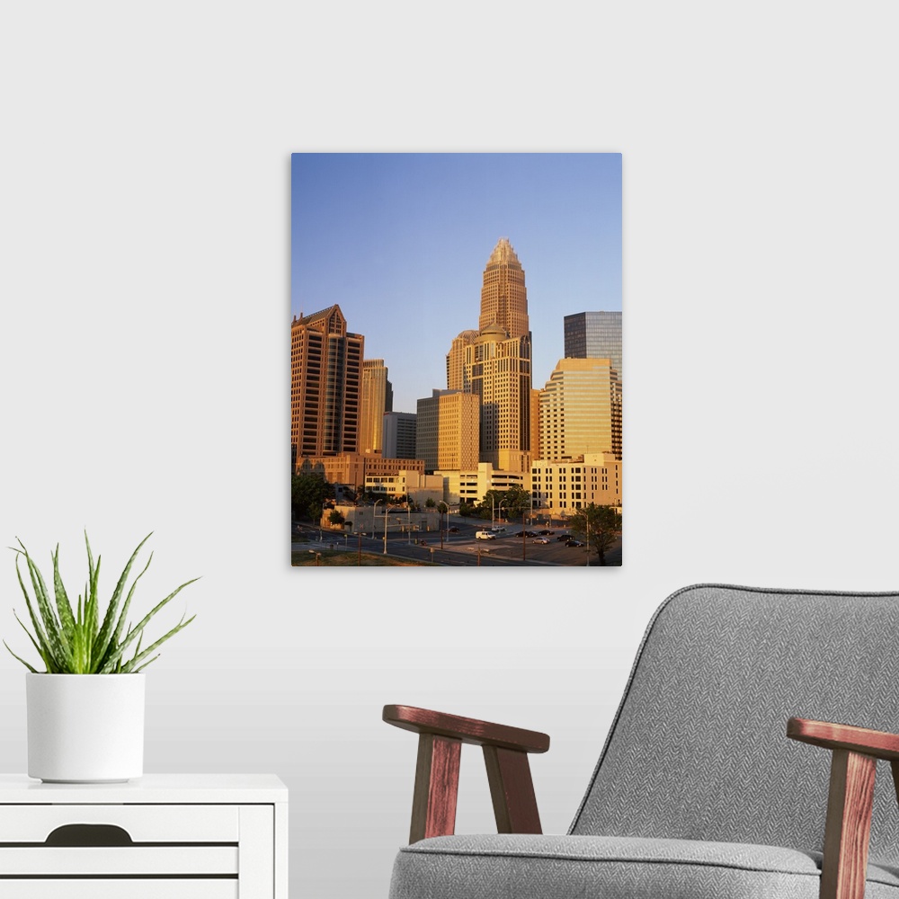 A modern room featuring Buildings in a city, Charlotte, Mecklenburg County, North Carolina,