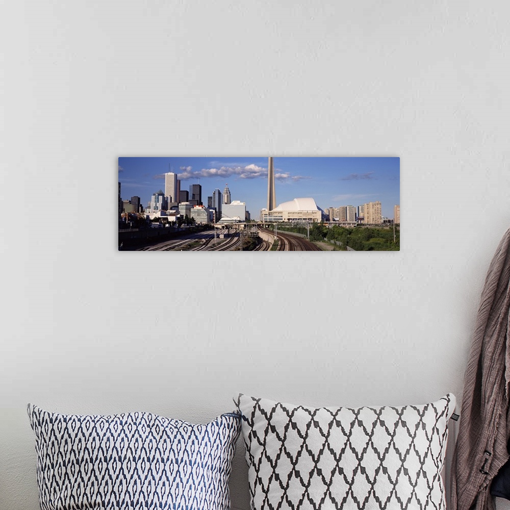 A bohemian room featuring Buildings in a city, CN Tower, Toronto, Ontario, Canada