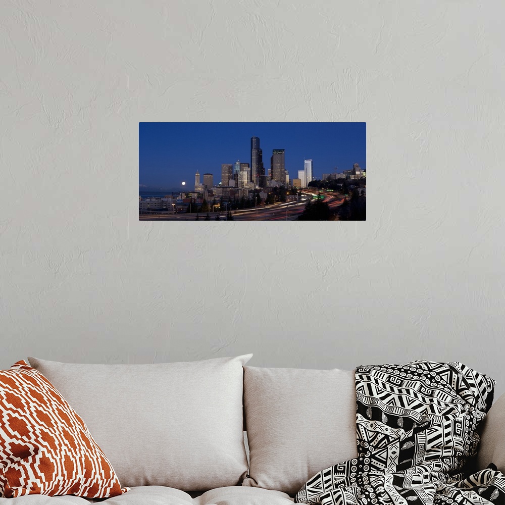 A bohemian room featuring Buildings in a city, Downtown District, Seattle, King County, Washington State