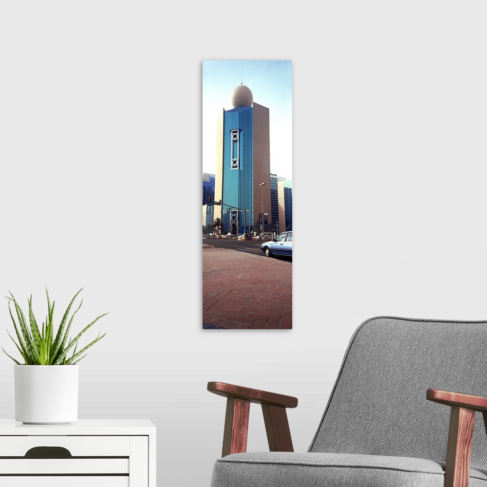 A modern room featuring Buildings in a city, Etisalat Building, Abu Dhabi, United Arab Emirates