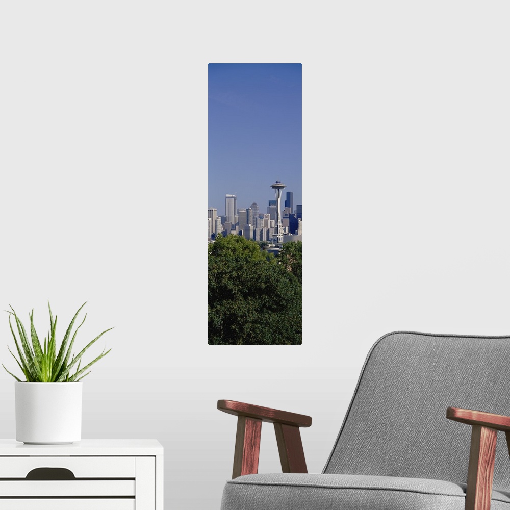 A modern room featuring Buildings in a city, Space Needle, Seattle, Washington State
