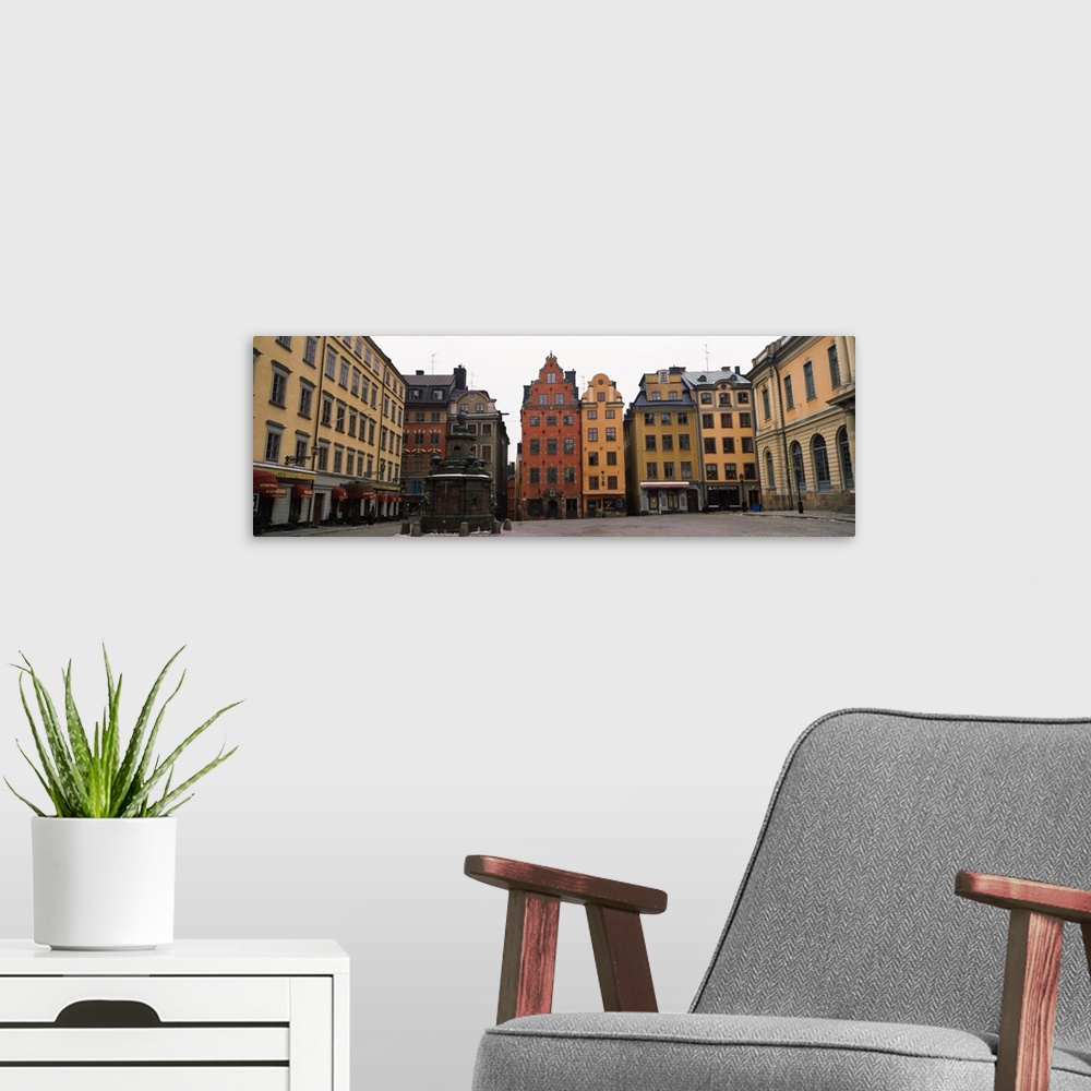 A modern room featuring Buildings in a city, Stortorget, Gamla Stan, Stockholm, Sweden