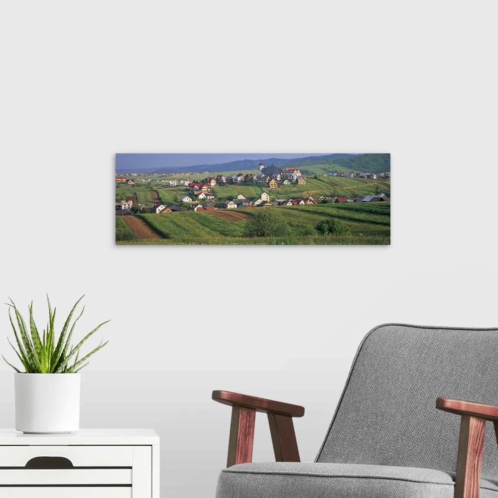 A modern room featuring Buildings in a town, Kluszkowce, Tatra Mountains, Poland