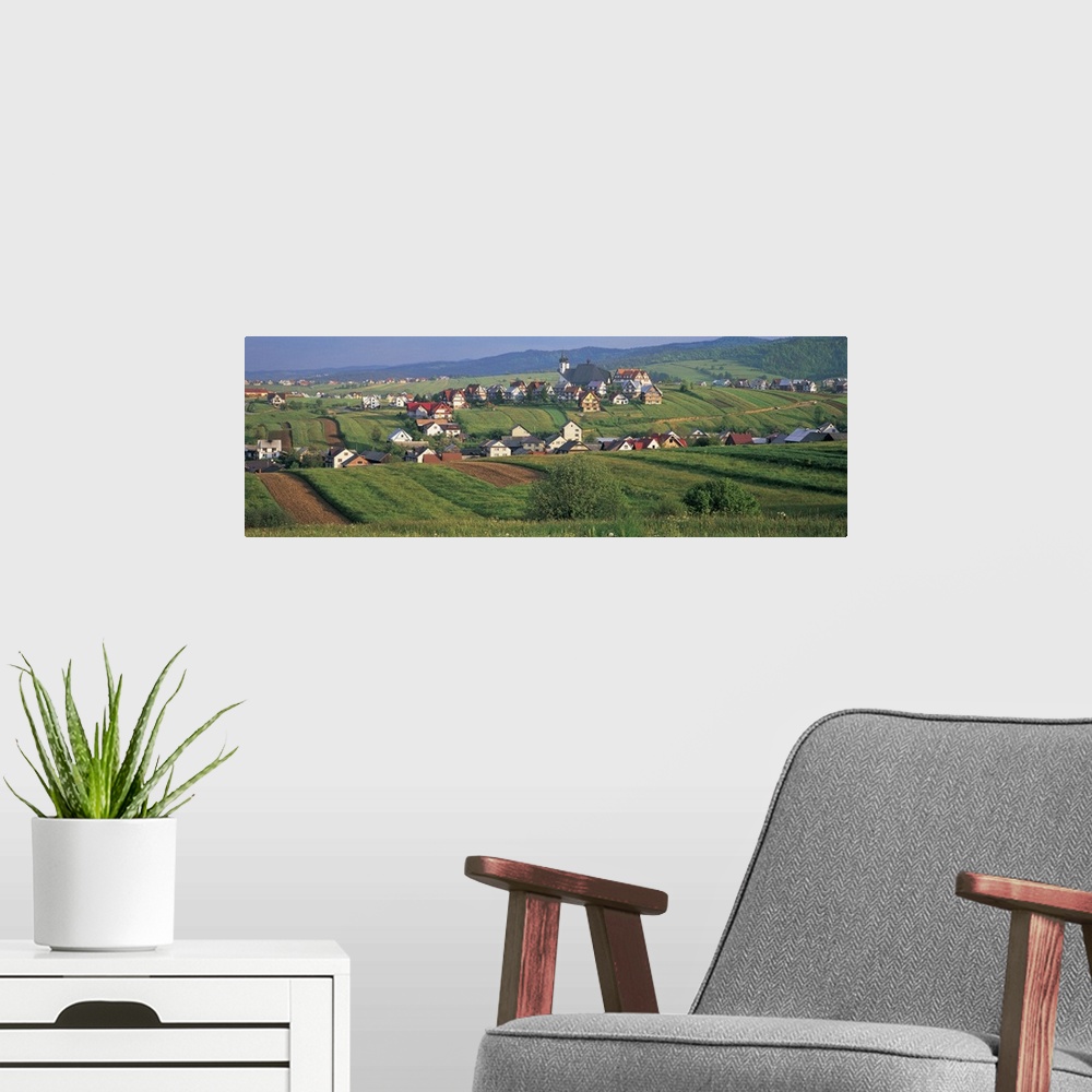 A modern room featuring Buildings in a town, Kluszkowce, Tatra Mountains, Poland