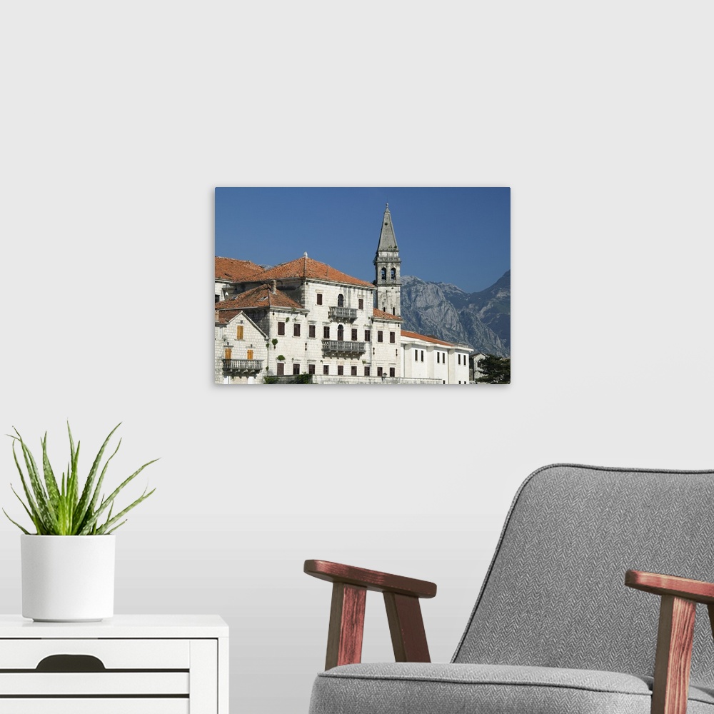 A modern room featuring Buildings In a town, Perast, Bay of Kotor, Kotor, Montenegro