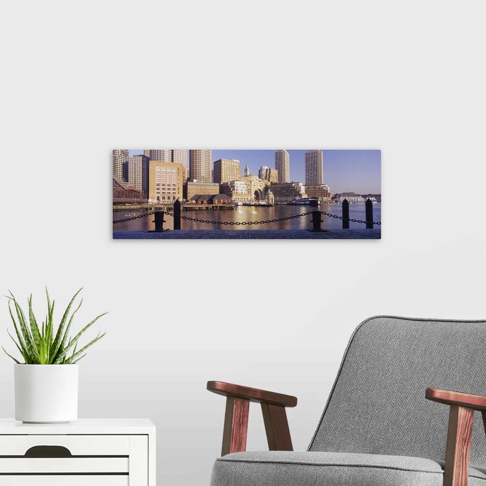A modern room featuring Buildings on the waterfront, Boston, Massachusetts