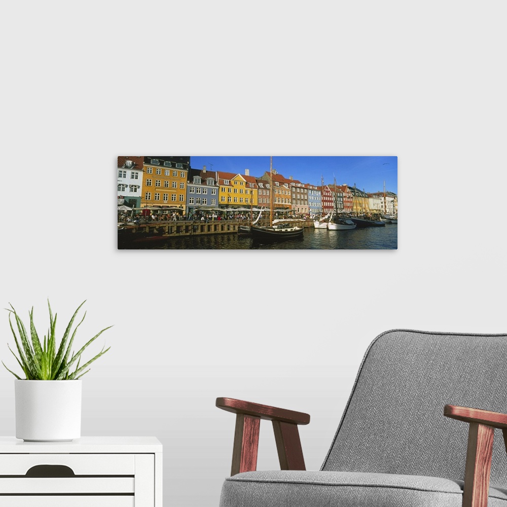 A modern room featuring Buildings on the waterfront, Nyhavn, Copenhagen, Denmark