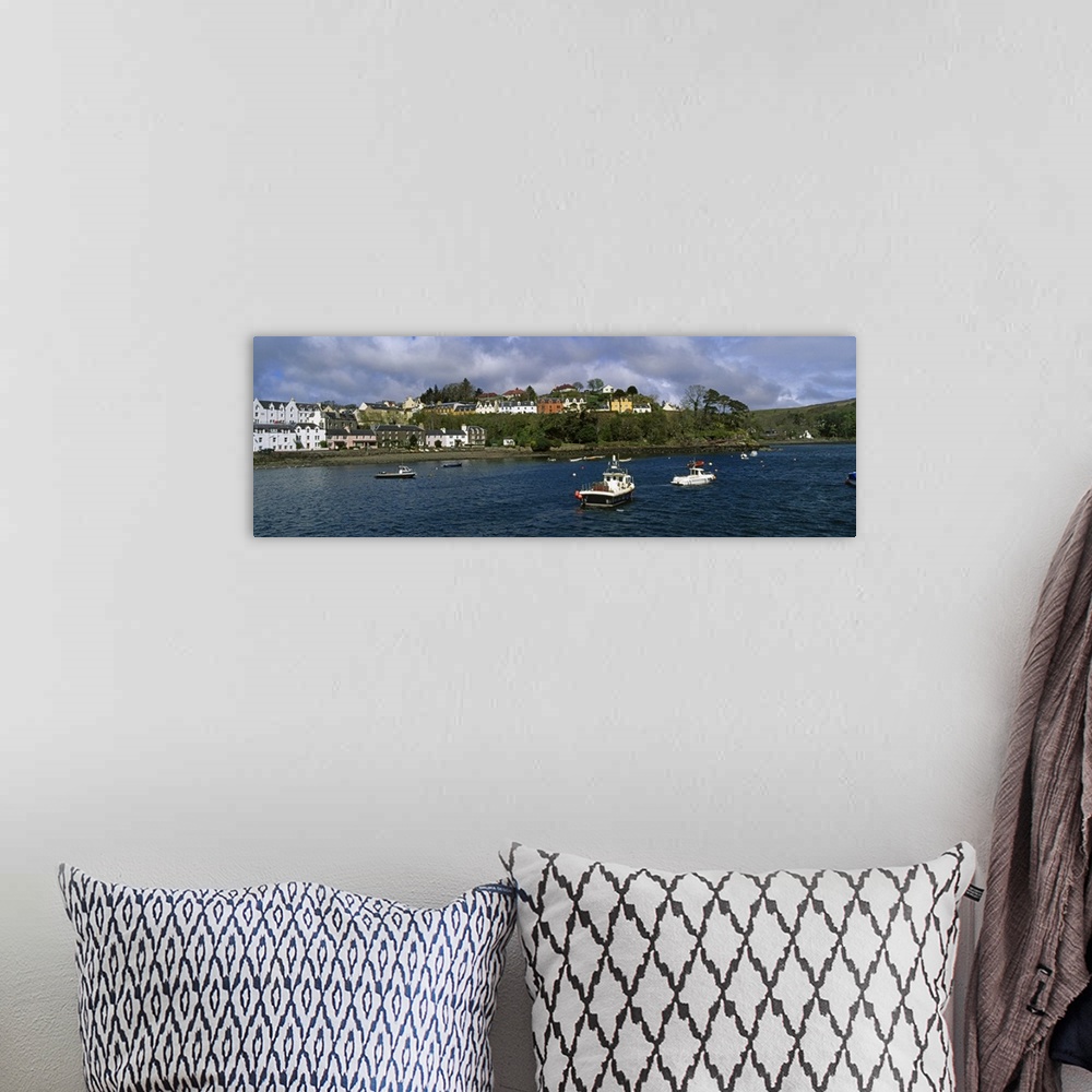 A bohemian room featuring Buildings on the waterfront, Portree, Isle of Skye, Scotland