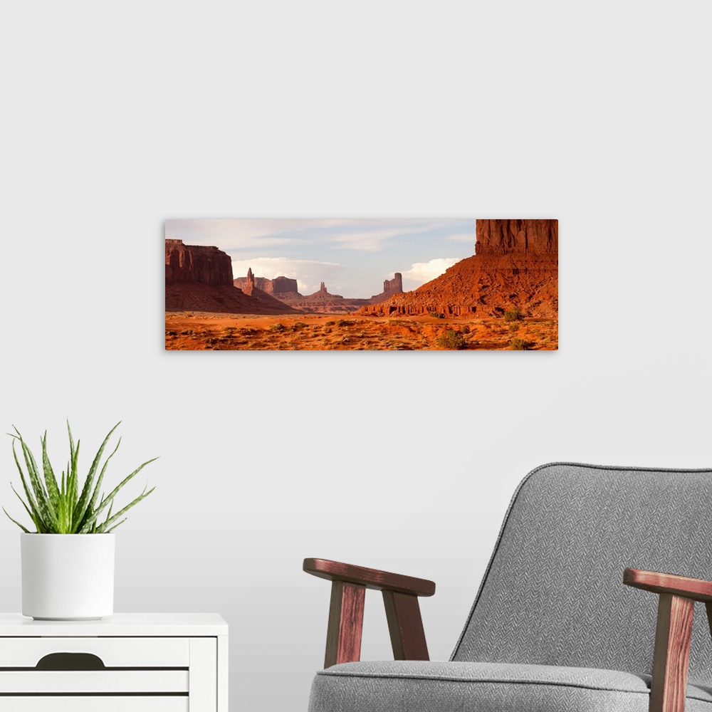 A modern room featuring Buttes rock formations at Monument Valley, Utah-Arizona Border