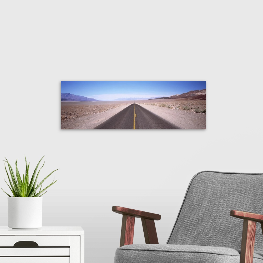 A modern room featuring California, Death Valley, Empty highway in the valley