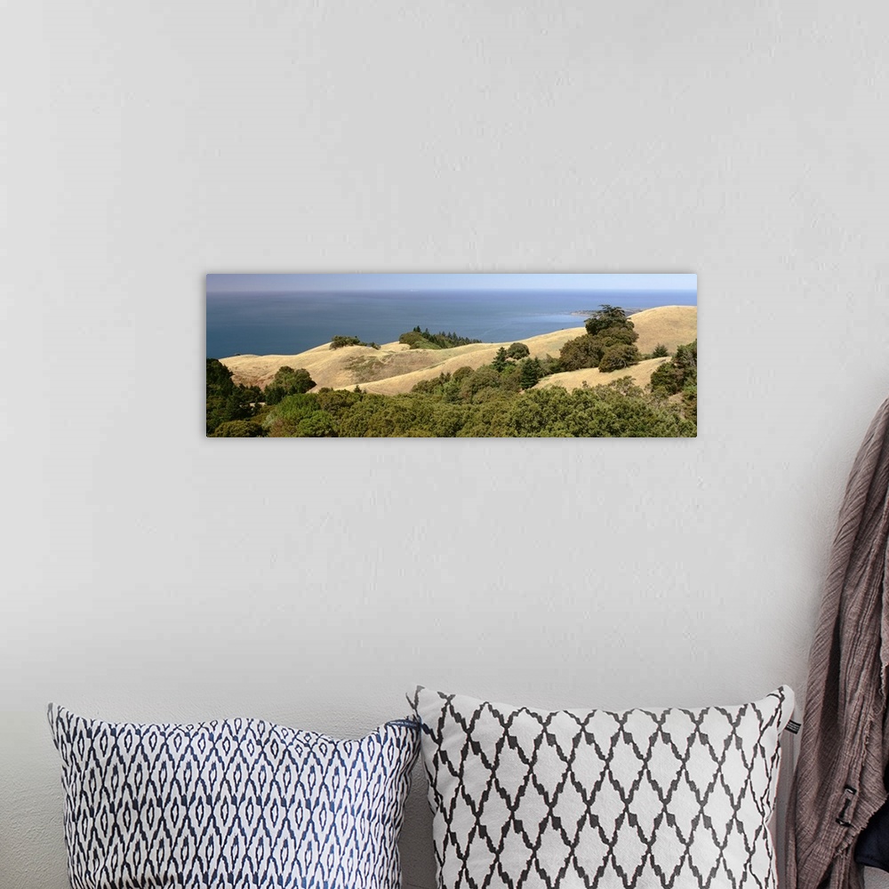 A bohemian room featuring California, Golden Gate National Seashore, High angle view of Pacific Ocean and hills