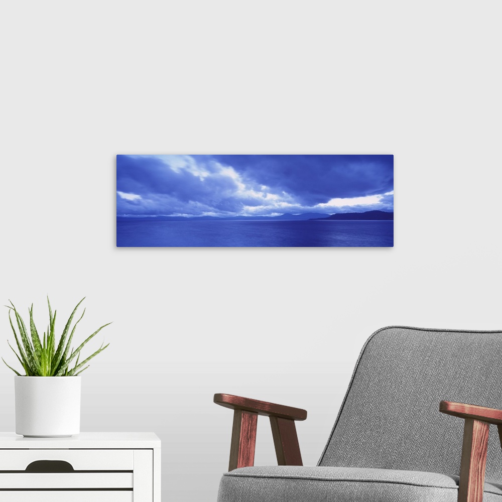 A modern room featuring California, Lake Tahoe, Storm cloud over a lake