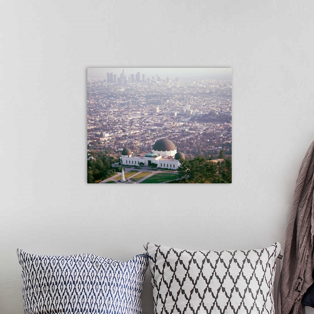 A bohemian room featuring California, Los Angeles, Aerial view of Griffith Observatory
