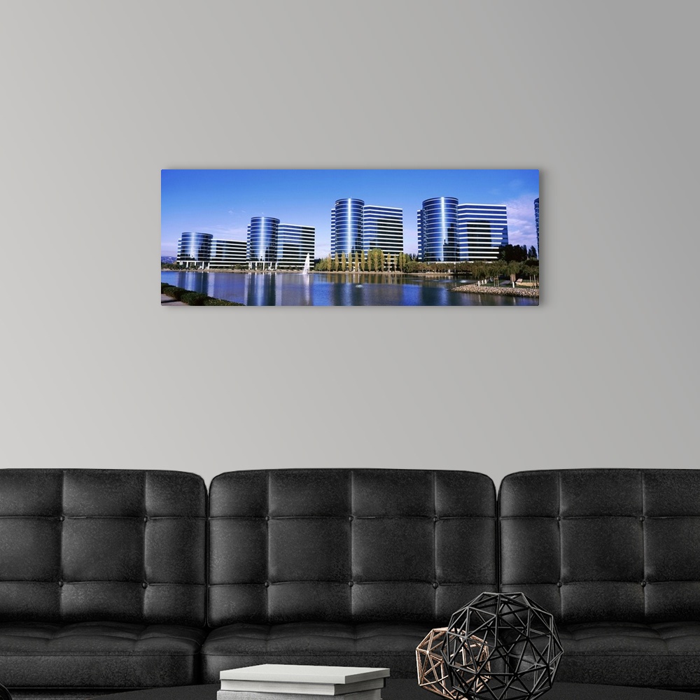 A modern room featuring California, Silicon Valley, Oracle Headquarters, Panoramic view of waterfront and skyline