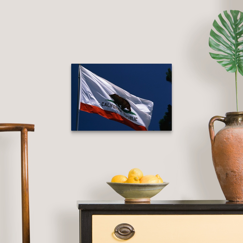 A traditional room featuring California State Flag