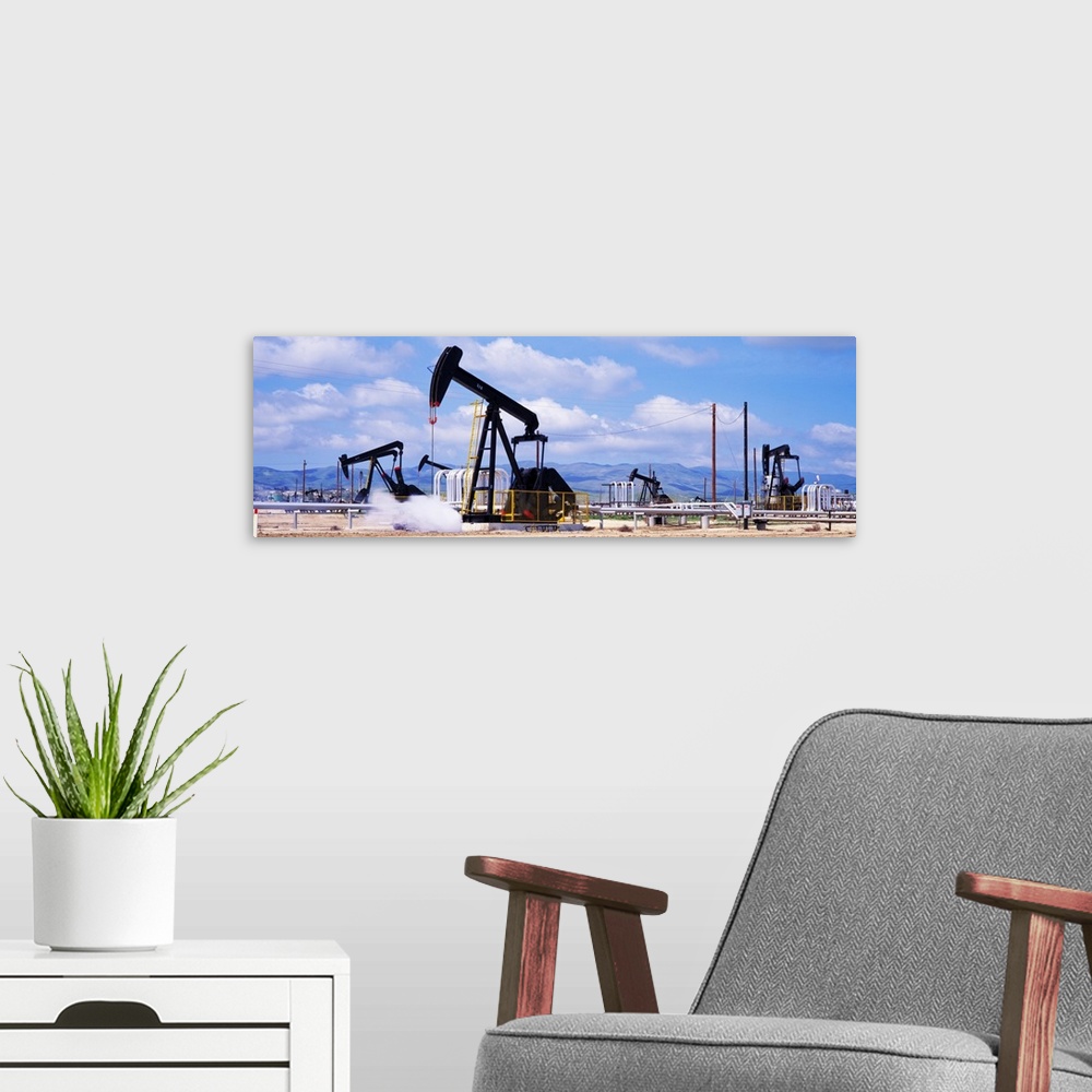 A modern room featuring California, Taft, oil field