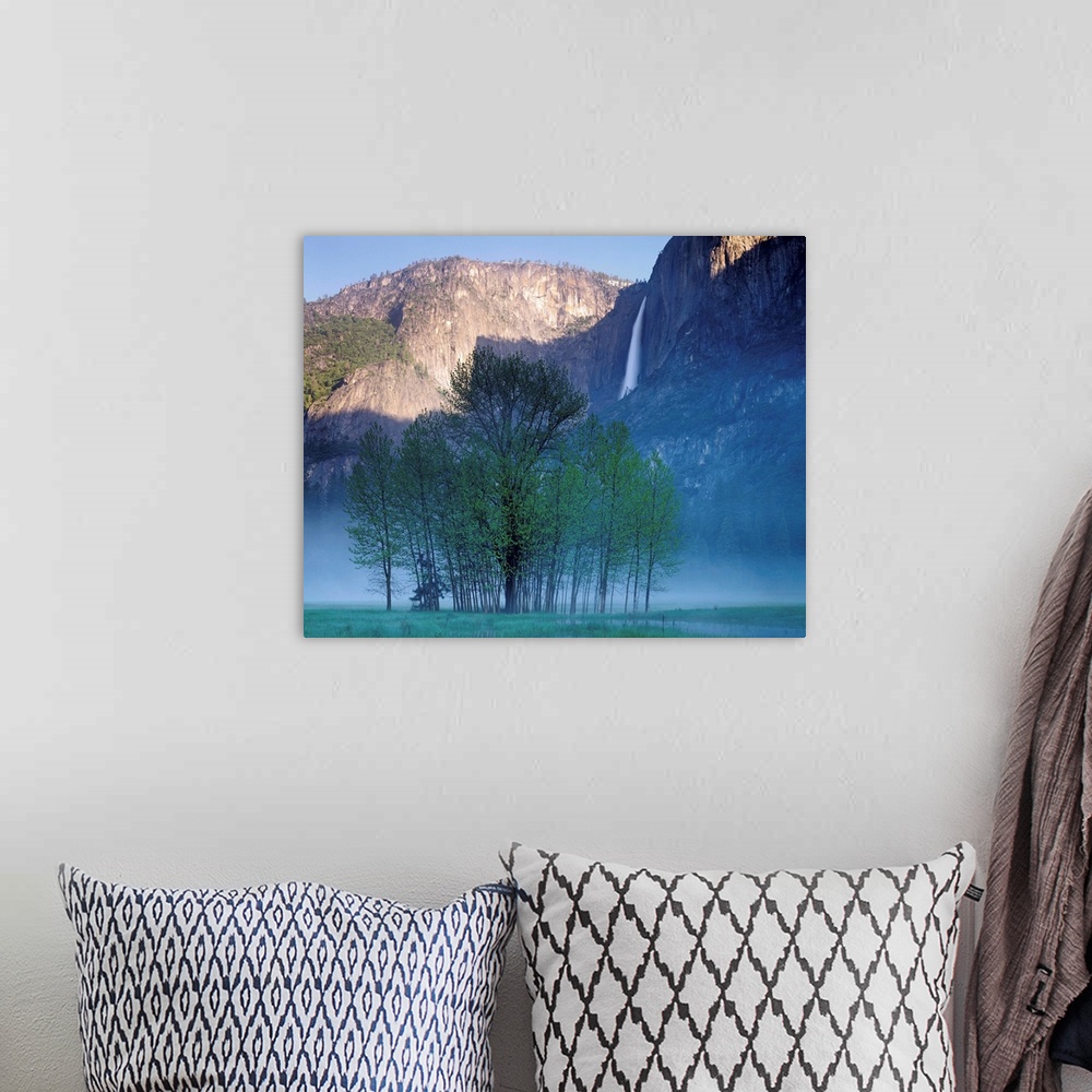 A bohemian room featuring Big photograph taken within a famous wilderness area in the Western United States focuses on a gr...