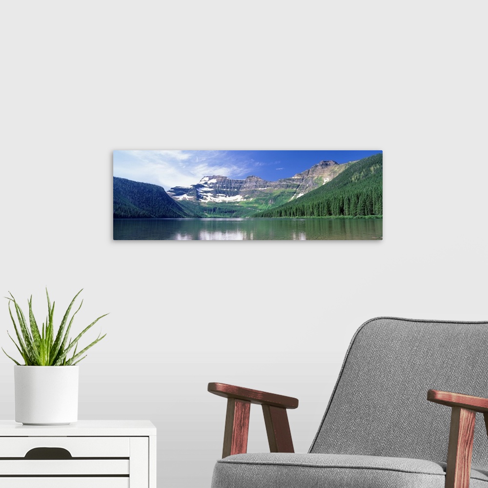 A modern room featuring Cameron Lake Waterton Glacier National Park Alberta Canada