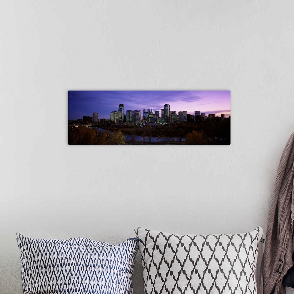 A bohemian room featuring Canada, Alberta, Calgary, Crescent Drive, City at dusk from Crescent Drive