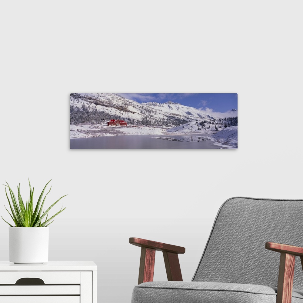 A modern room featuring Canada, Alberta, Jasper National Park, winter