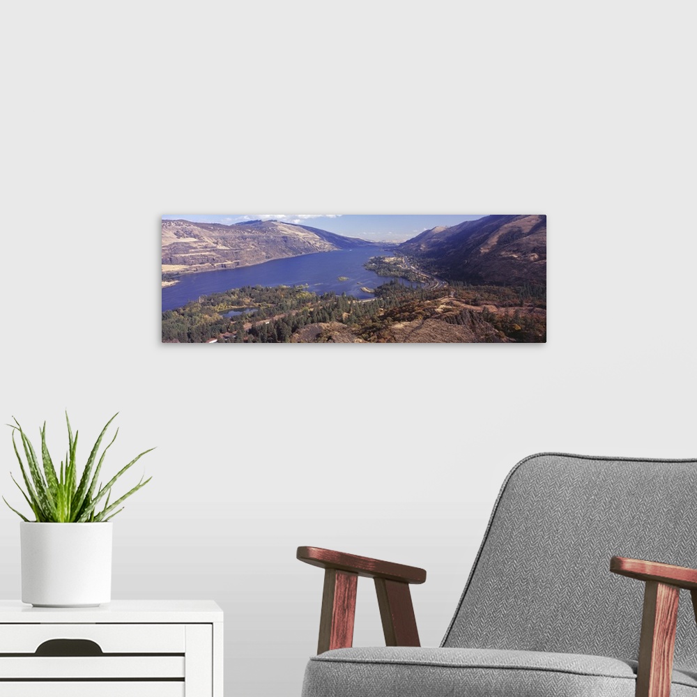 A modern room featuring Canyon passing through a landscape Columbia River Gorge Wasco County Oregon