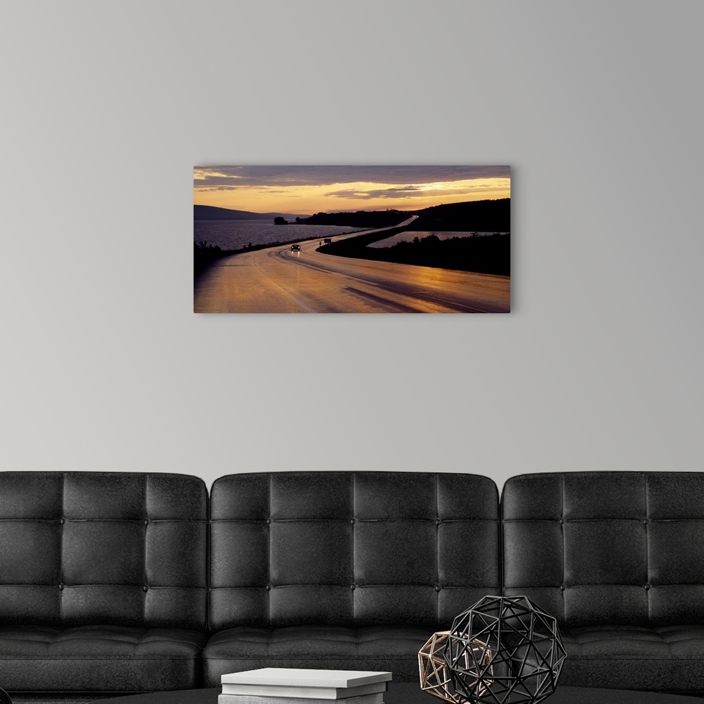 A modern room featuring Car on a highway, Trans Canada Highway, New Brunswick, Canada