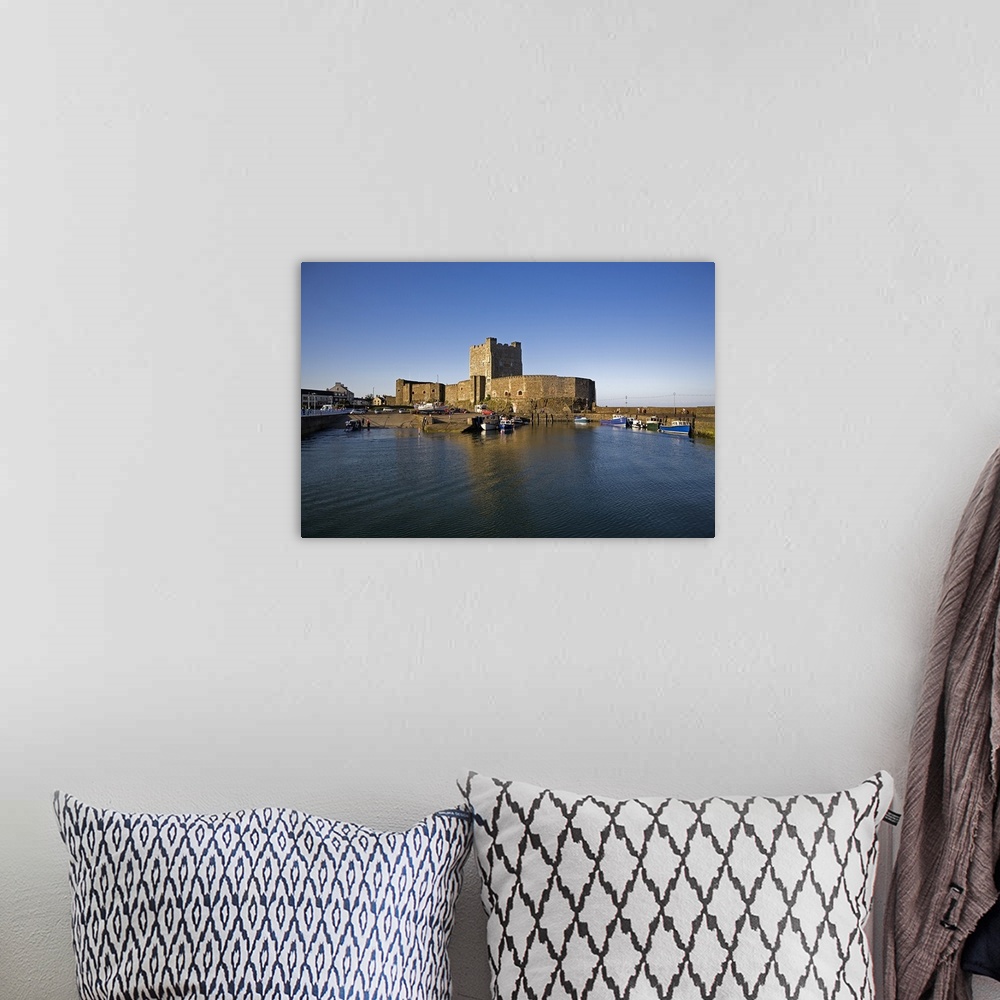 A bohemian room featuring Carrickfergus Castle(1177) and Harbour, County Antrim, Ireland