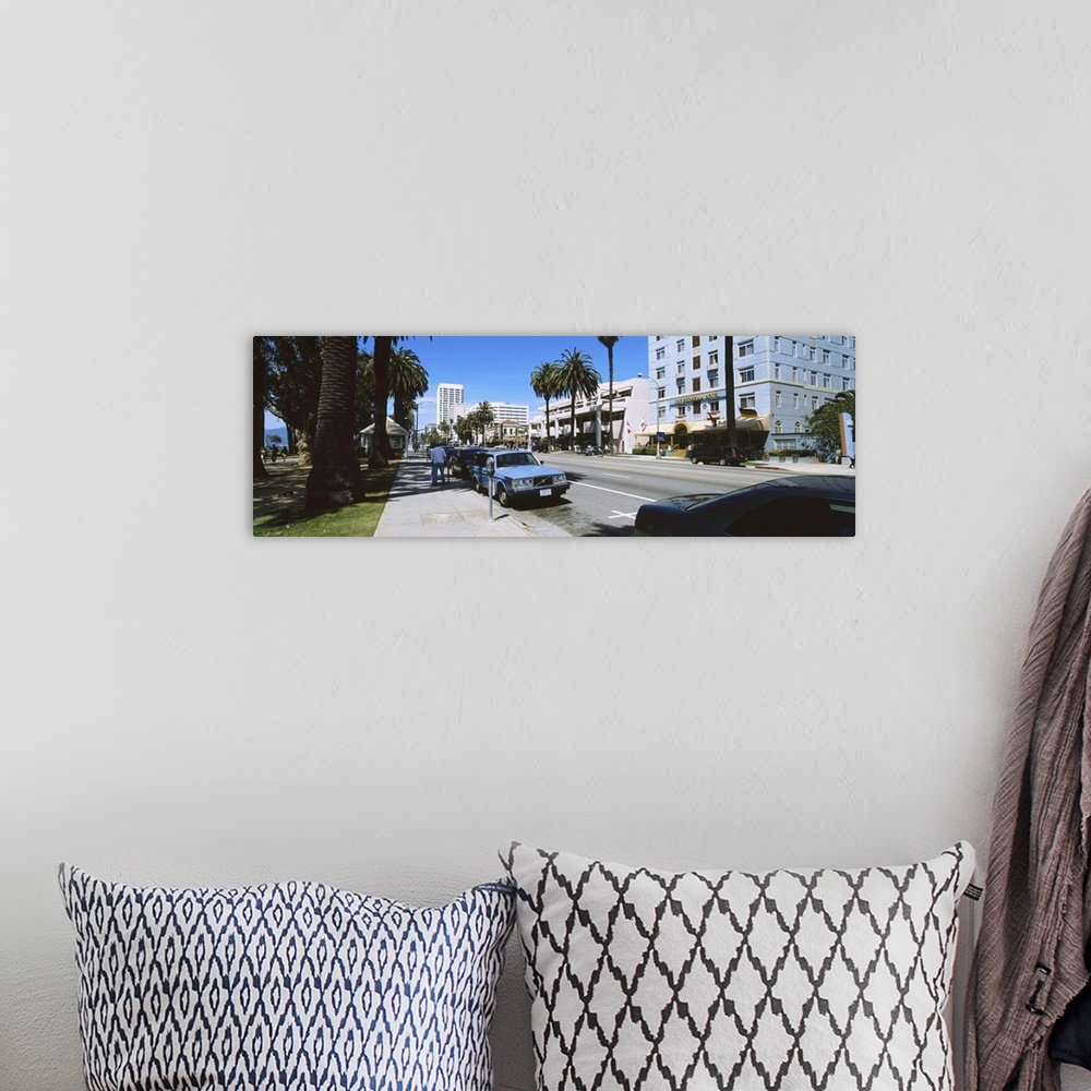 A bohemian room featuring Cars parked on the roadside, Santa Monica, California