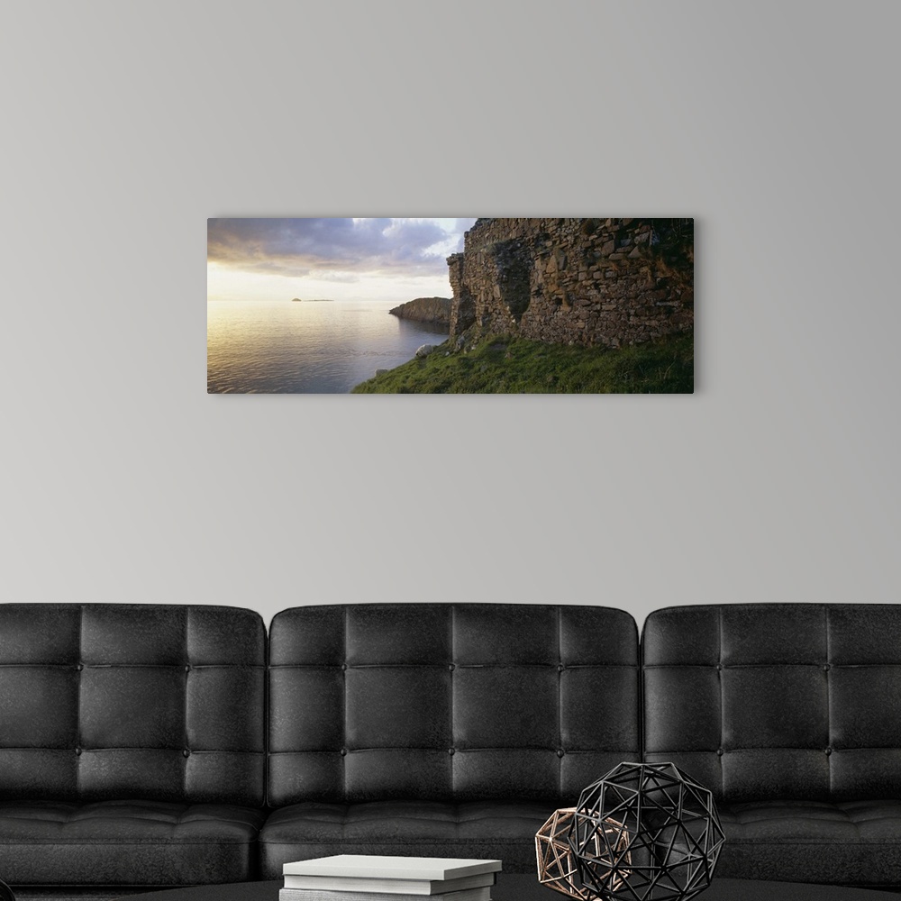 A modern room featuring Castle at the waterfront, Duntulm Castle, Isle Of Skye, Scotland