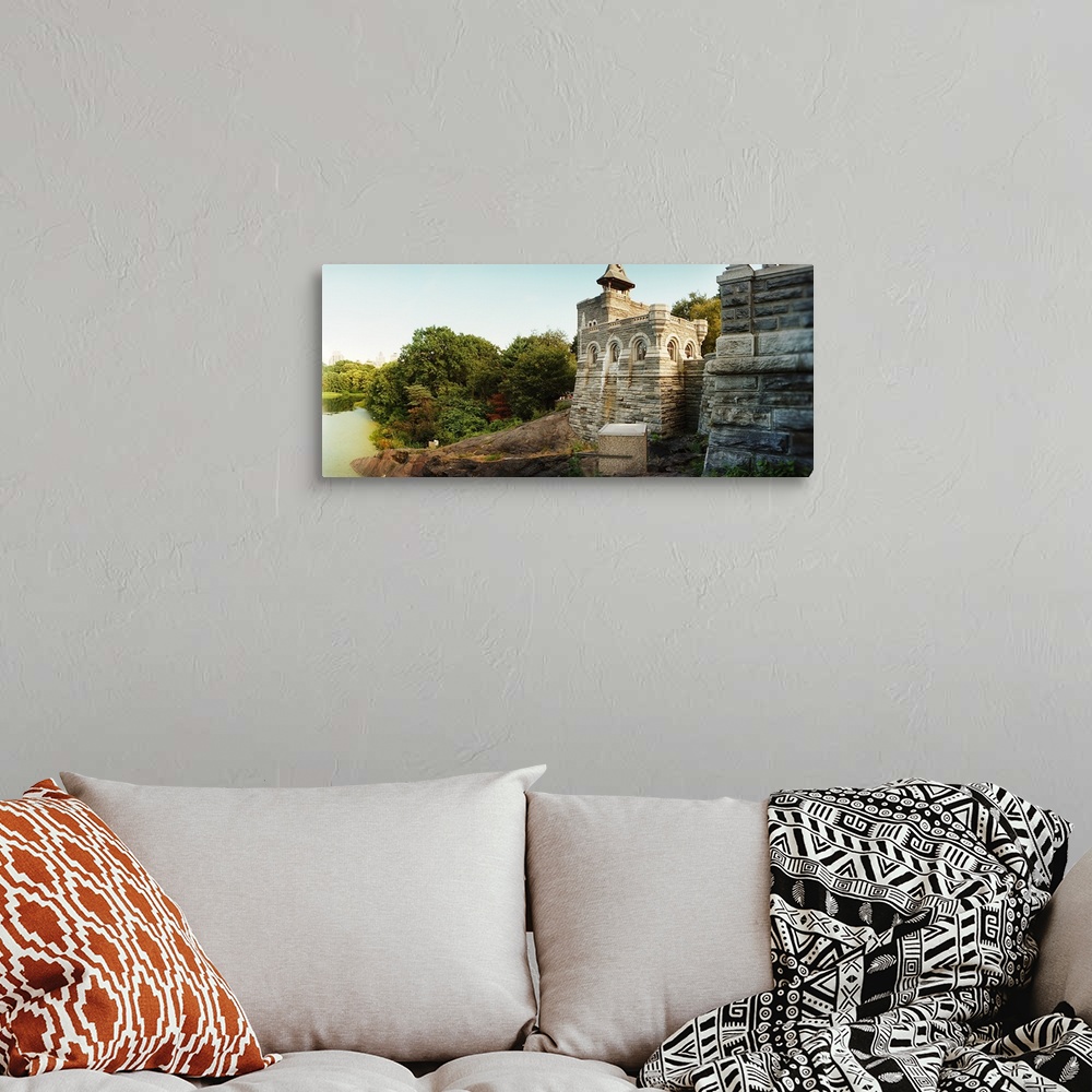 A bohemian room featuring Castle in a park, Belvedere Castle, Central Park, Manhattan, New York City, New York State