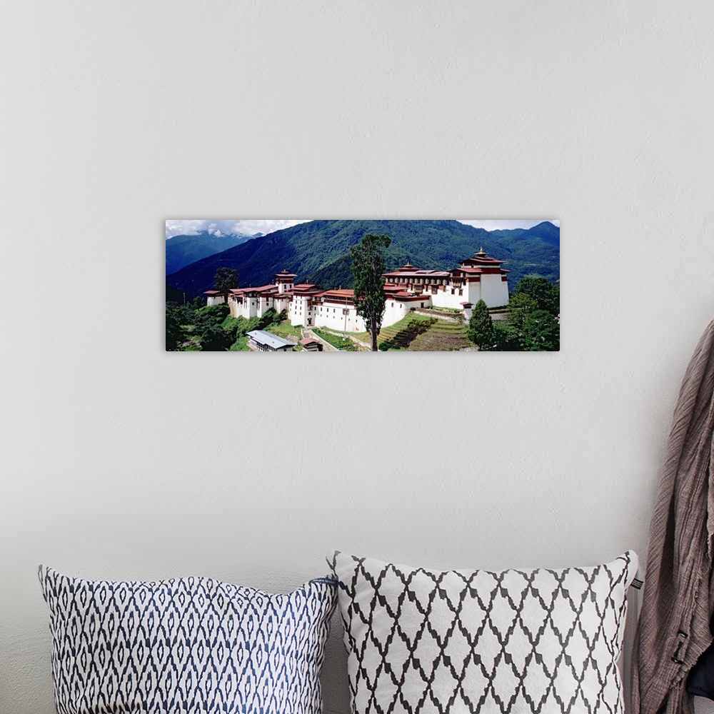 A bohemian room featuring Castle on a mountain, Trongsar Dzong, Trongsar, Bhutan
