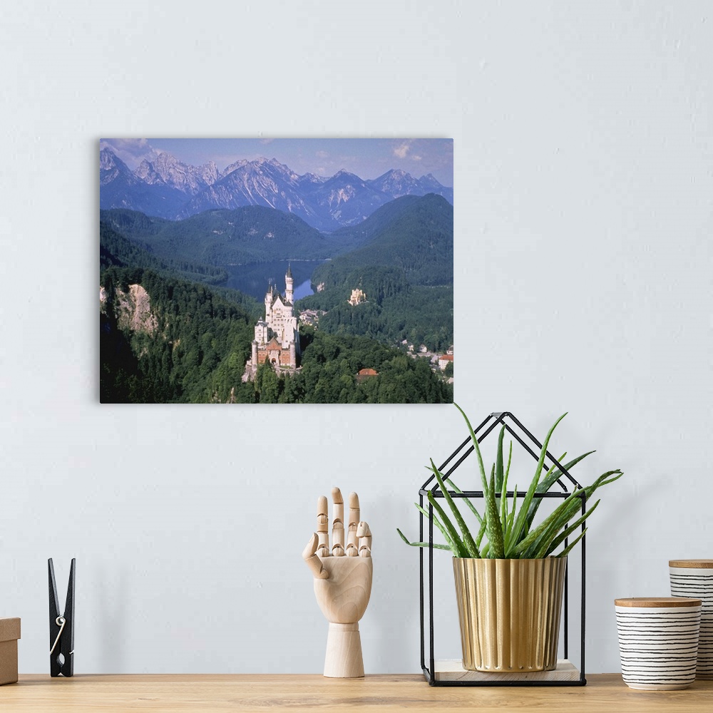 A bohemian room featuring Castle on hill, Neuschwanstein, Germany