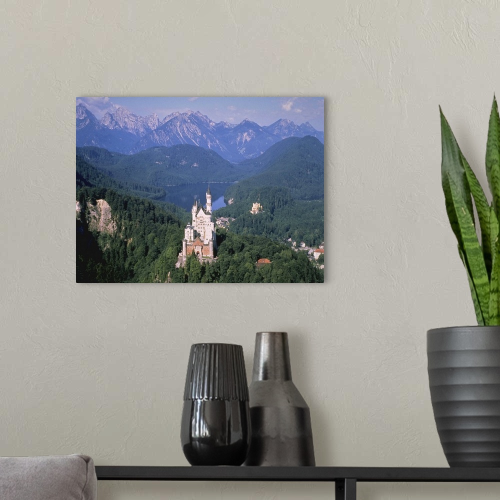 A modern room featuring Castle on hill, Neuschwanstein, Germany