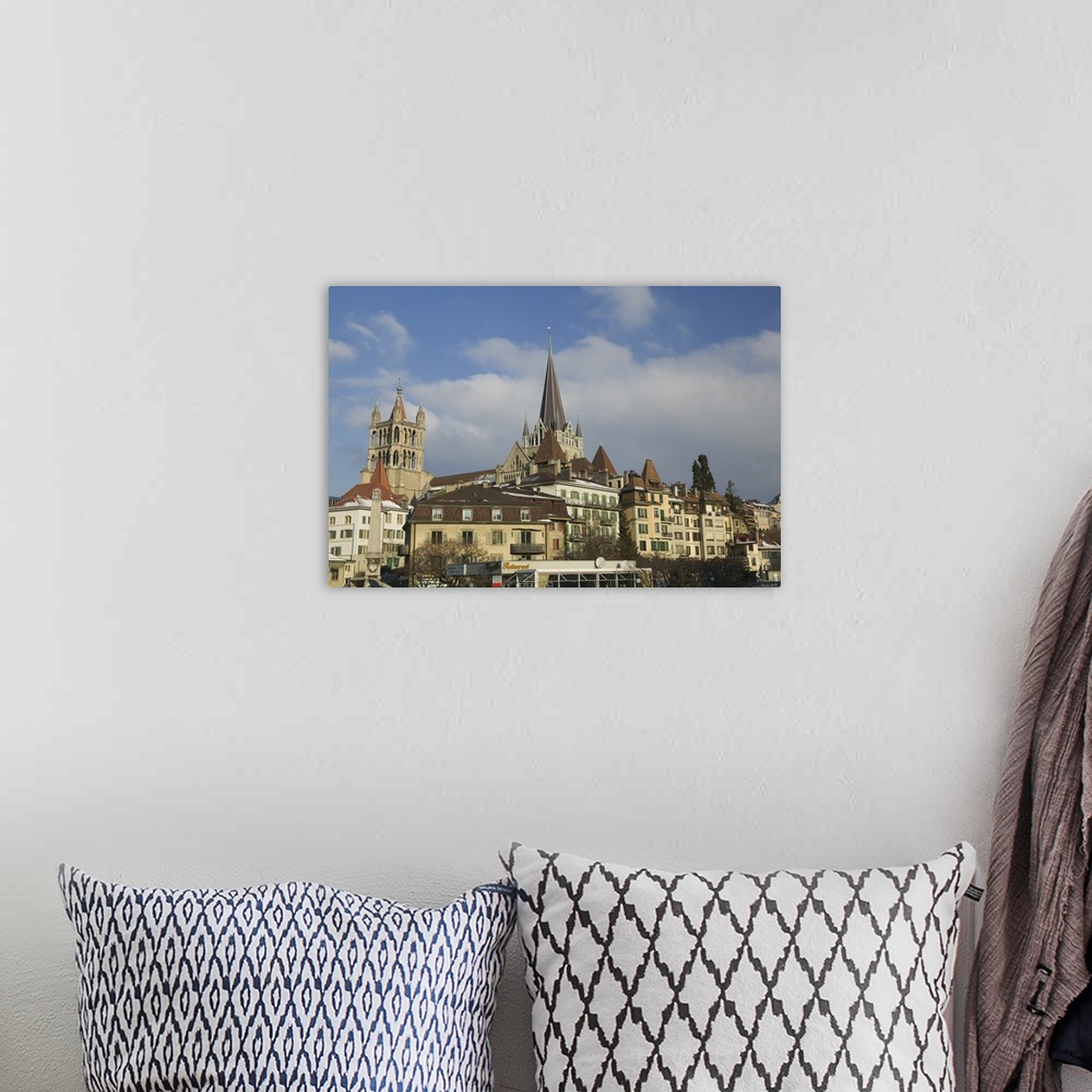 A bohemian room featuring Cathedral in a city, Lausanne, Switzerland