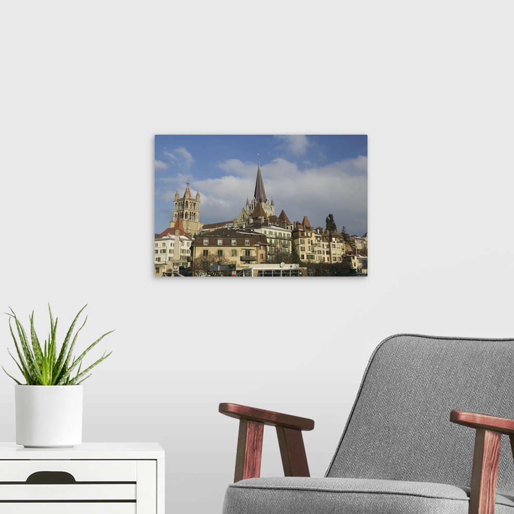 A modern room featuring Cathedral in a city, Lausanne, Switzerland