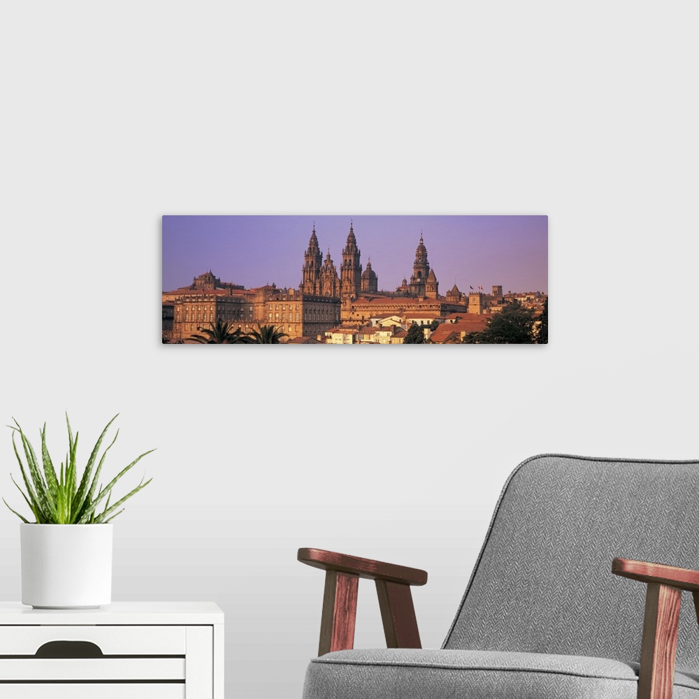 A modern room featuring Cathedral in a cityscape, Santiago De Compostela, La Coruna, Galicia, Spain