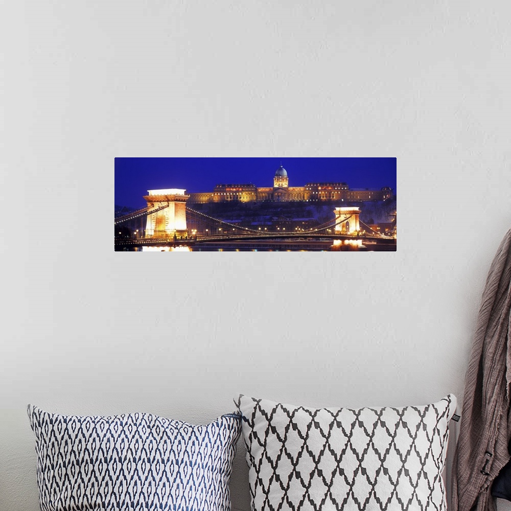A bohemian room featuring Chain Bridge Royal Palace Budapest Hungary