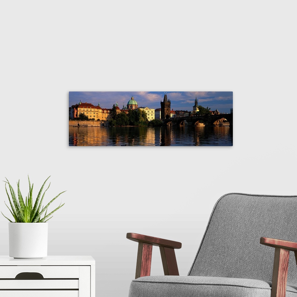 A modern room featuring Charles Bridge Vltava River Prague Czech Republic