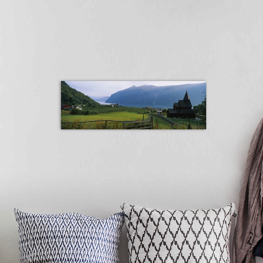 A bohemian room featuring Church in a village, Urnes stave church, Lustrafjorden, Luster, Sogn Og Fjordane, Norway