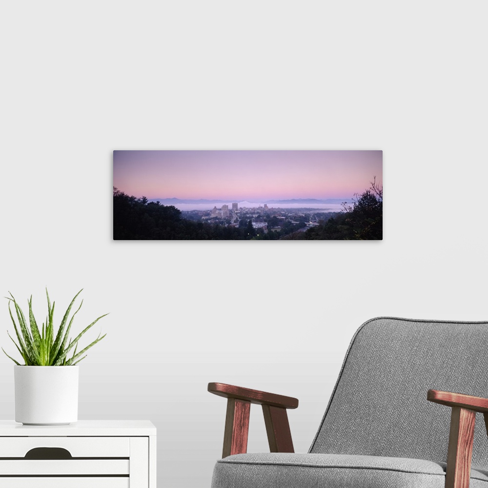 A modern room featuring City at morning, Asheville, Buncombe County, North Carolina