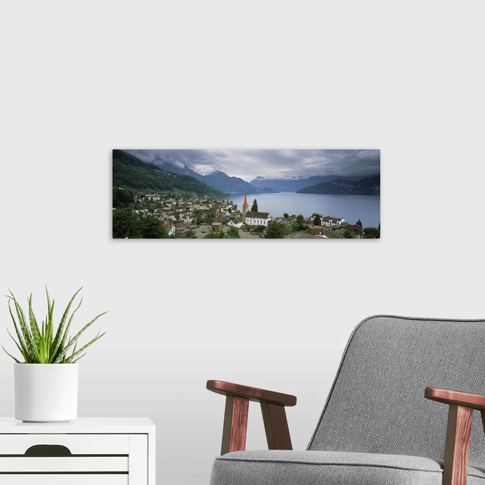 A modern room featuring City at the lakeside Lake Lucerne Weggis Lucerne Canton Switzerland