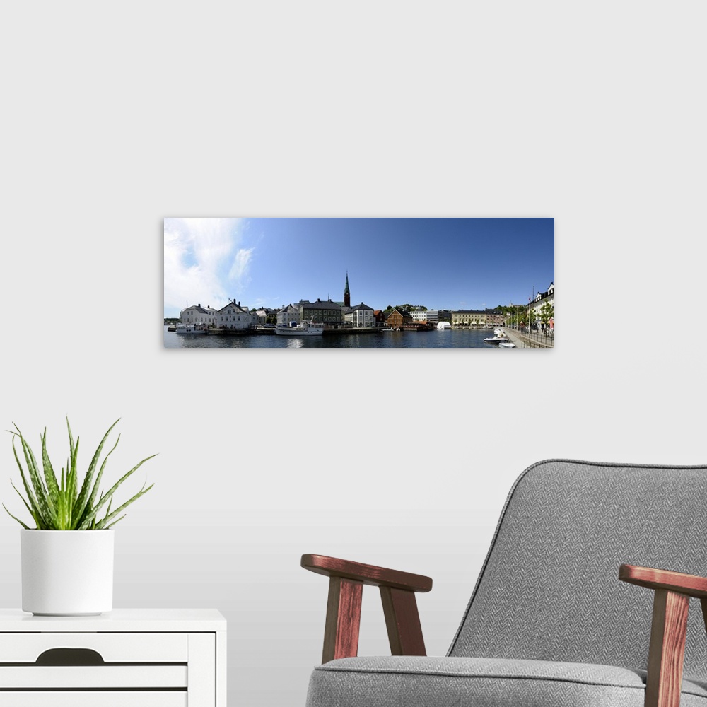 A modern room featuring City at the waterfront Arendal Aust Agder Norway