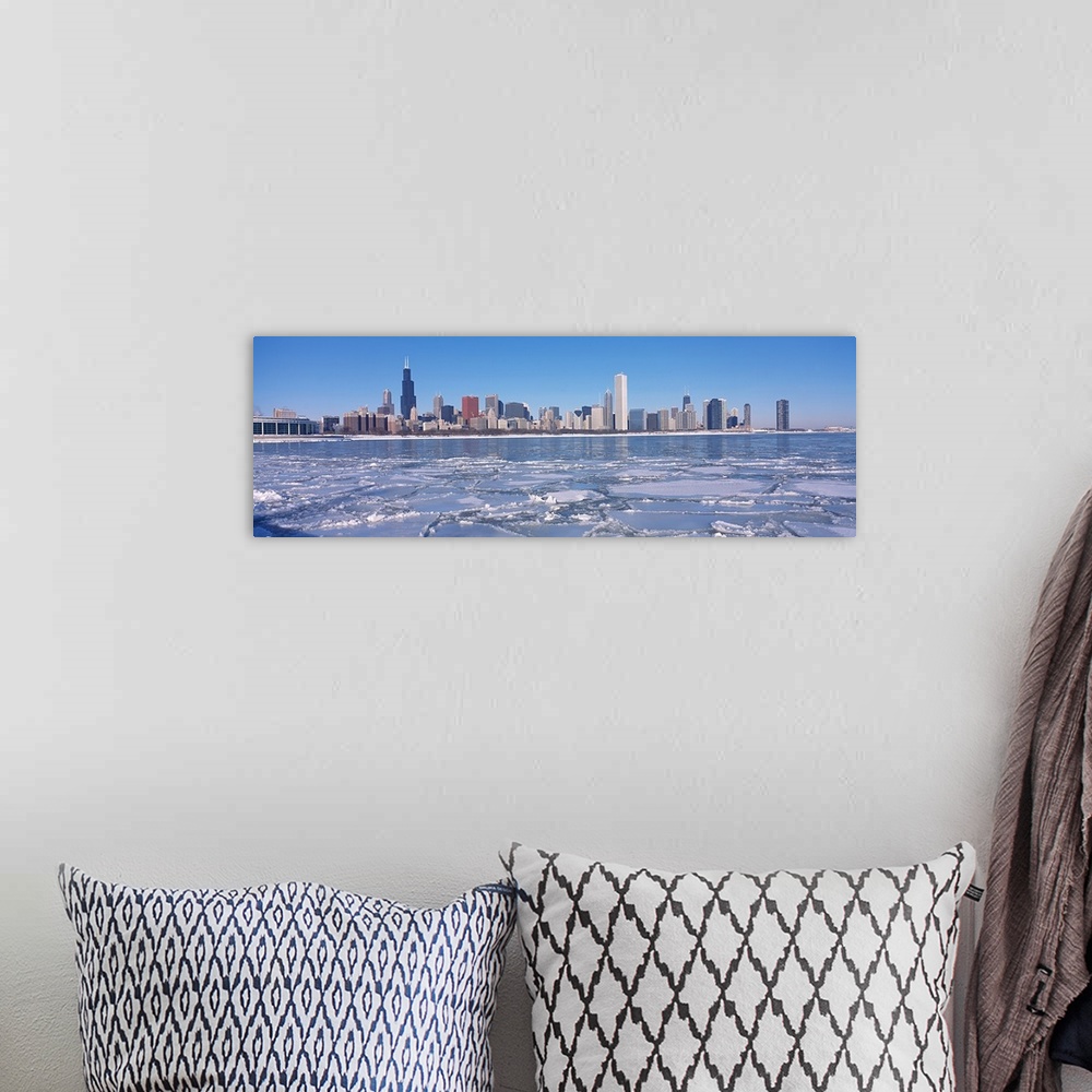 A bohemian room featuring City at the waterfront, Lake Michigan, Chicago, Cook County, Illinois,